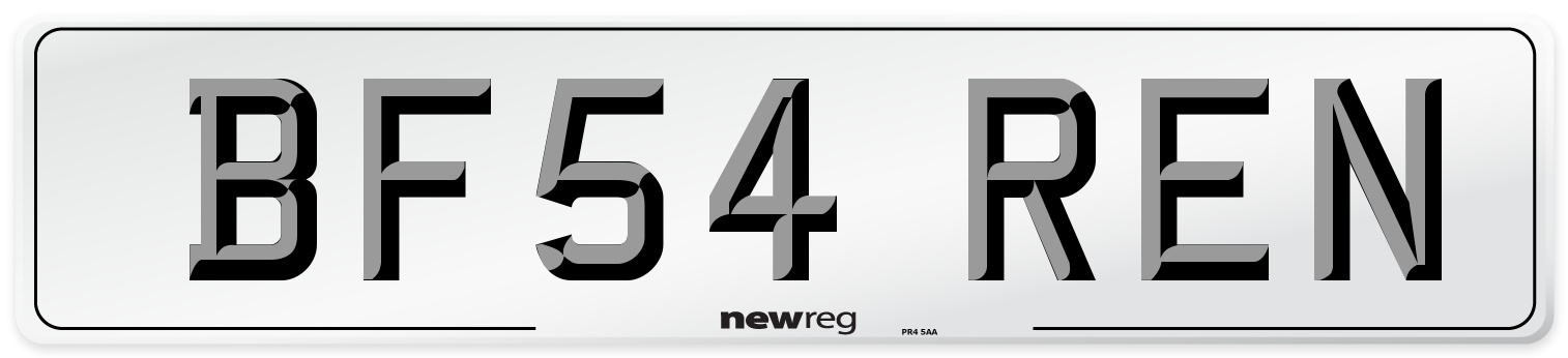 BF54 REN Number Plate from New Reg